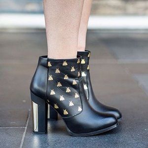 Miista Alayna Black Leather Booties